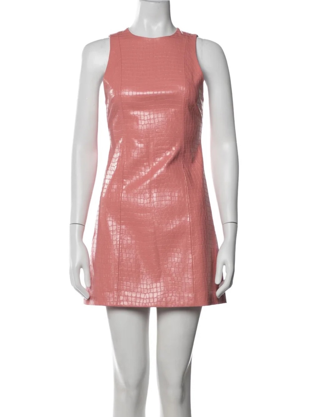 Alice + Olivia Rose Pink Faux-Croc Mini Dress